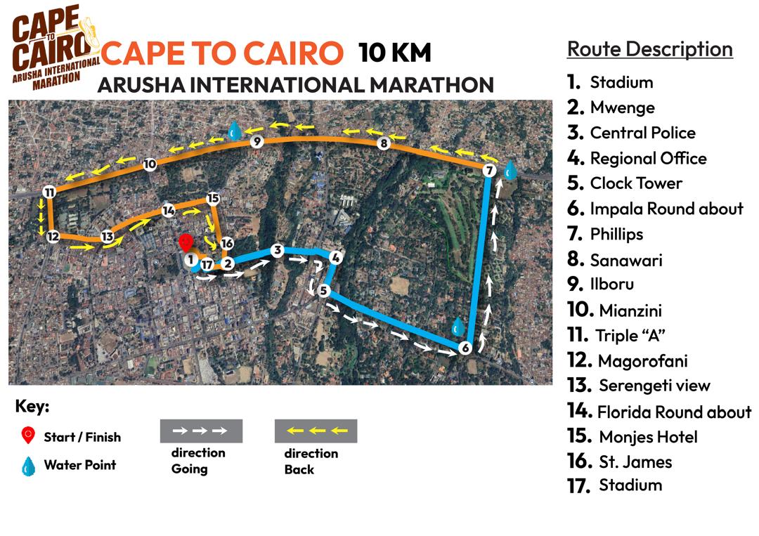 10 KM Road Race Course Map