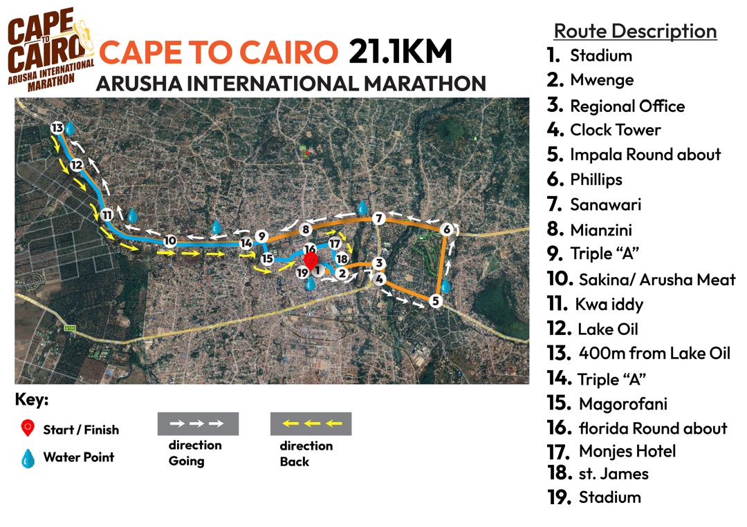 21.1 KM Half Marathon Course Map
