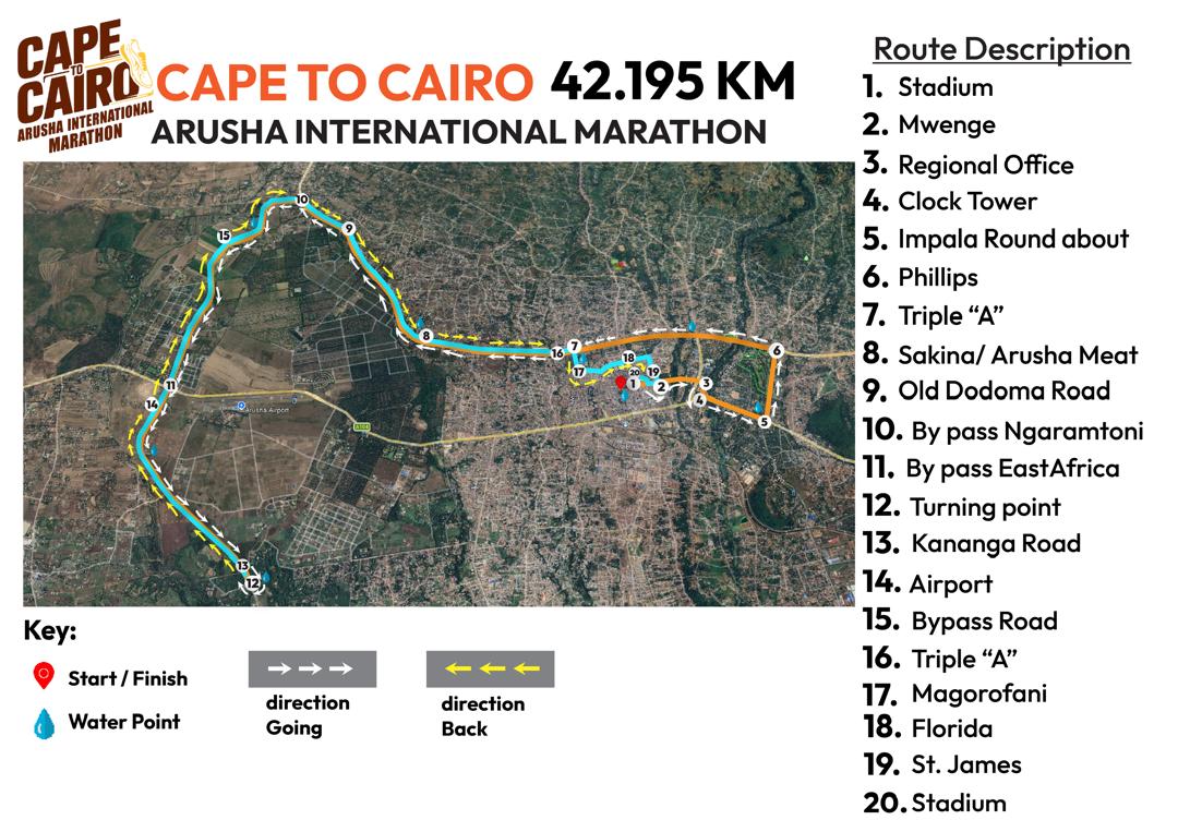 42.195 KM Full Marathon Course Map